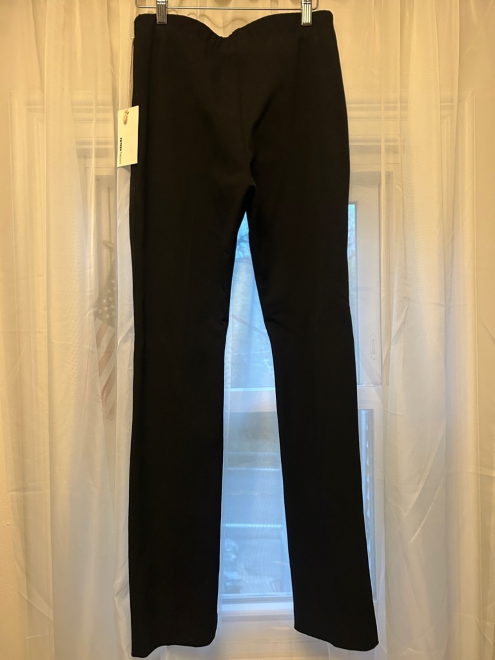 Black Button-Accent Flare Leg Pants - Picture 5 of 8